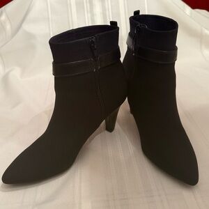 Nickels Henny Black Soft Heeled Bootie with Buckle